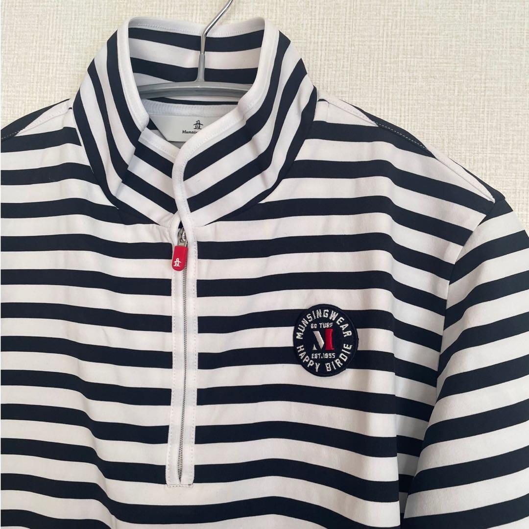 新品☆タグ付き マンシング UVカット 速乾 ハイネック 長袖 ボーダー 3L