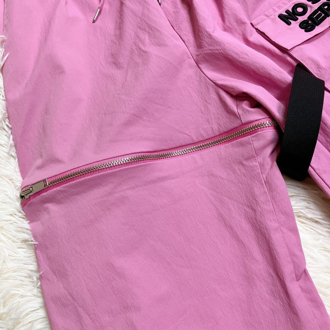 ✨美品✨　FR2 梅　カーゴパンツ　ジッパー　ベルト　ドローコード　ピンク