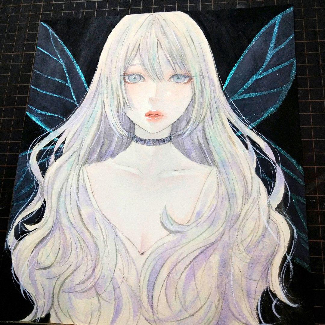 24217E 肉筆原画 水彩画 絵画 ファンタジー ヒーリングアート