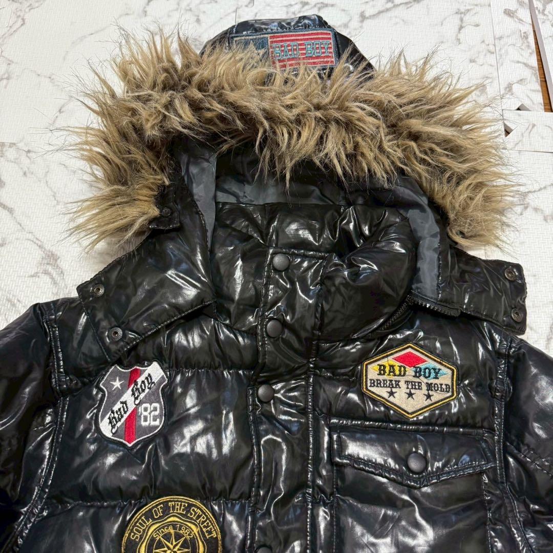 ✨希少✨y2k BAD BOY 光沢 ダウンジャケット ギャル ワッペン M
