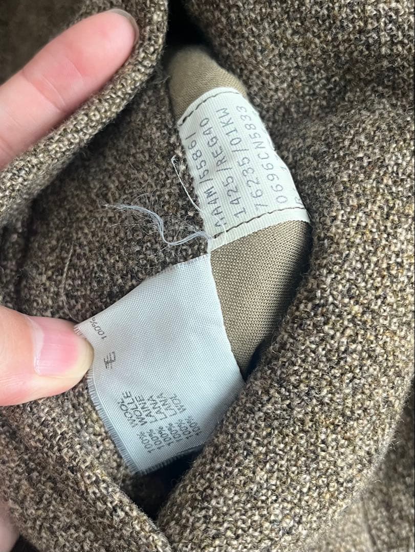 アクアスキュータム ツイード ツィード コート ジャケット ウール ステンカラー