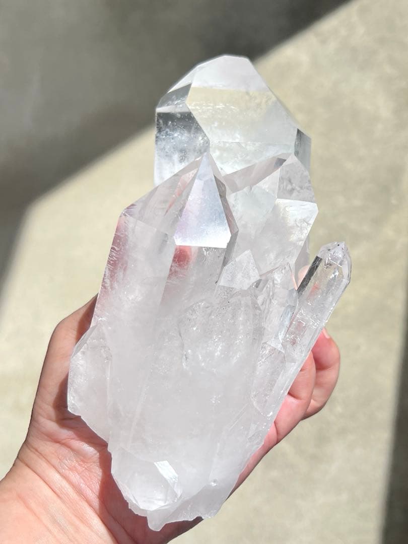 【高品質】水晶クラスター原石　1.25kg 天然石　高透明＆極太結晶