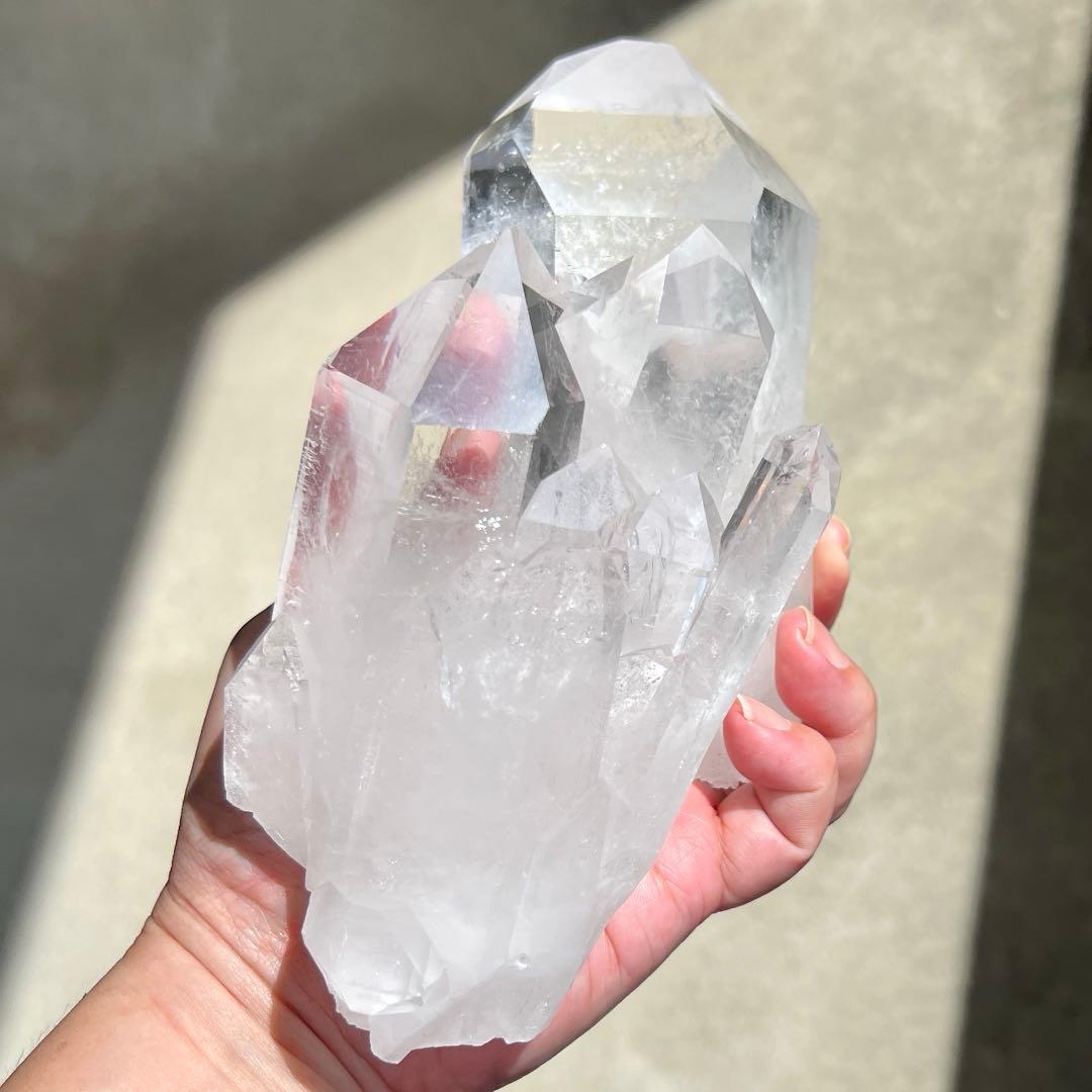 【高品質】水晶クラスター原石　1.25kg 天然石　高透明＆極太結晶