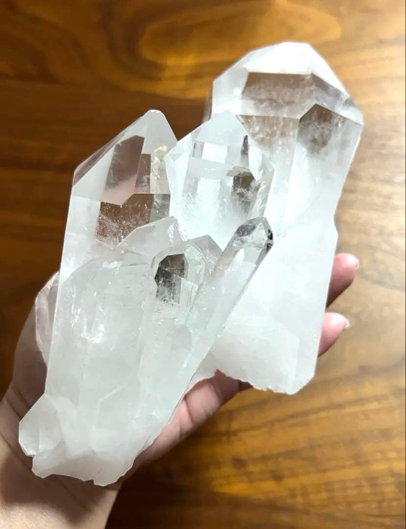 【高品質】水晶クラスター原石　1.25kg 天然石　高透明＆極太結晶