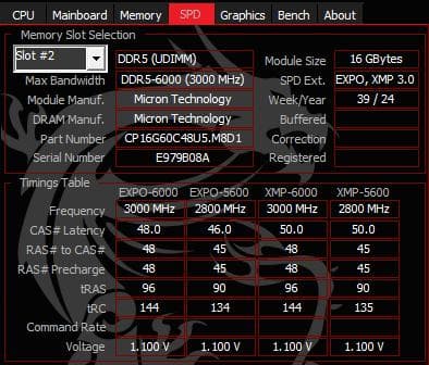 動作確認済 Crucial DDR5 Pro 6000 CL48 32GB