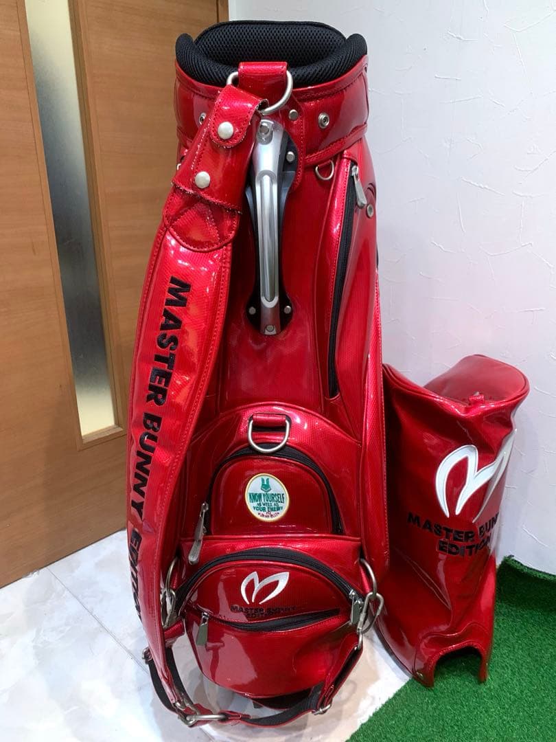 正規品　良品　パーリーゲイツ　マスターバニー　3点式　かキャディバッグ　エナメル