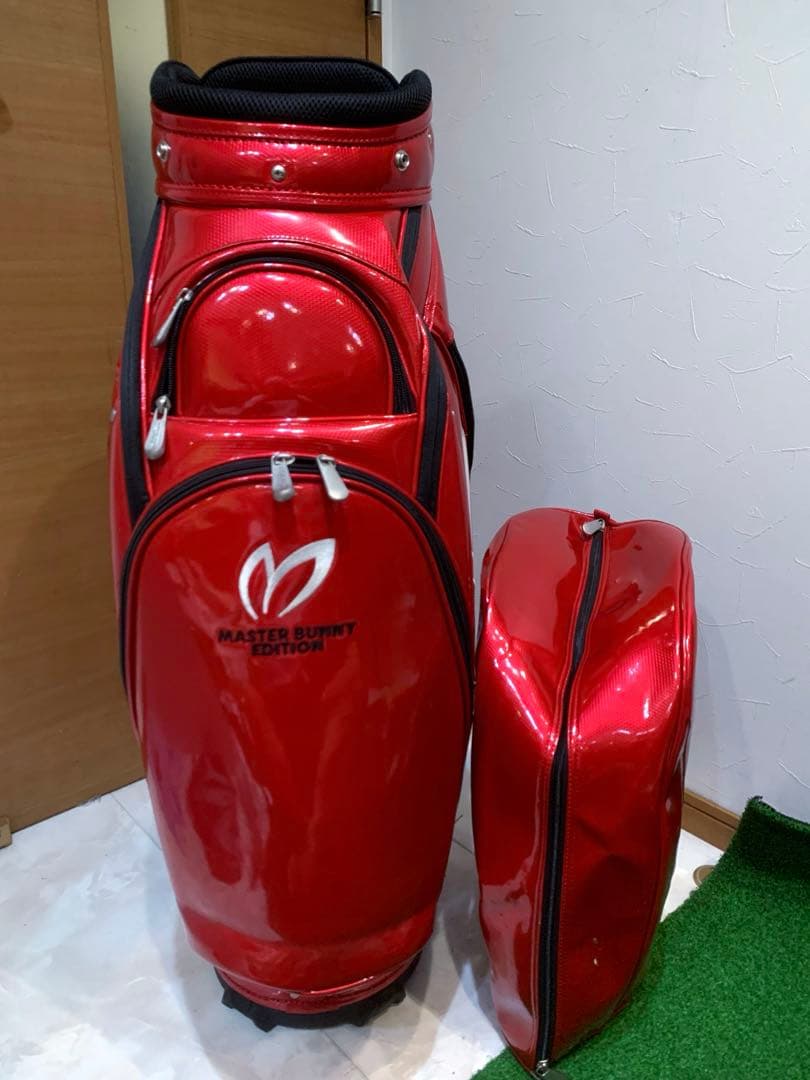 正規品　良品　パーリーゲイツ　マスターバニー　3点式　かキャディバッグ　エナメル