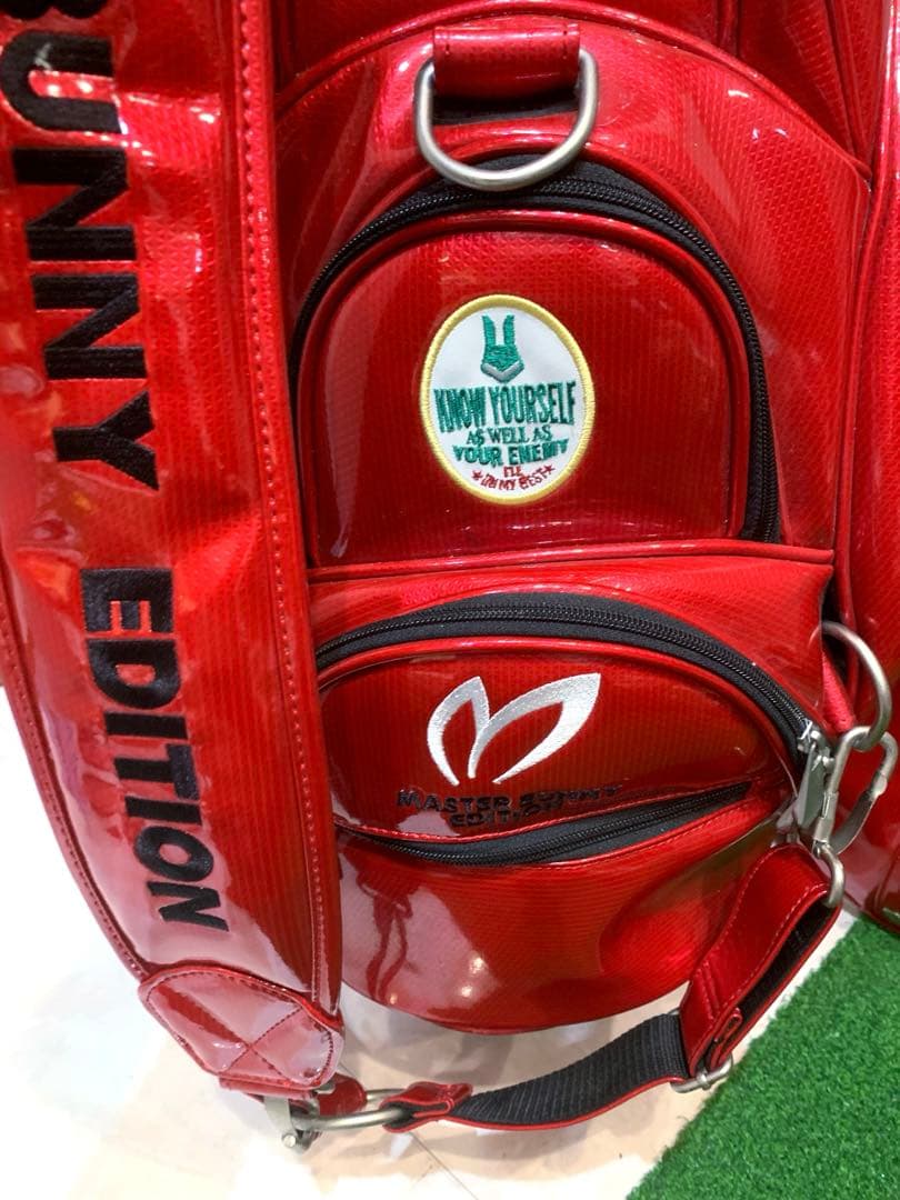 正規品　良品　パーリーゲイツ　マスターバニー　3点式　かキャディバッグ　エナメル