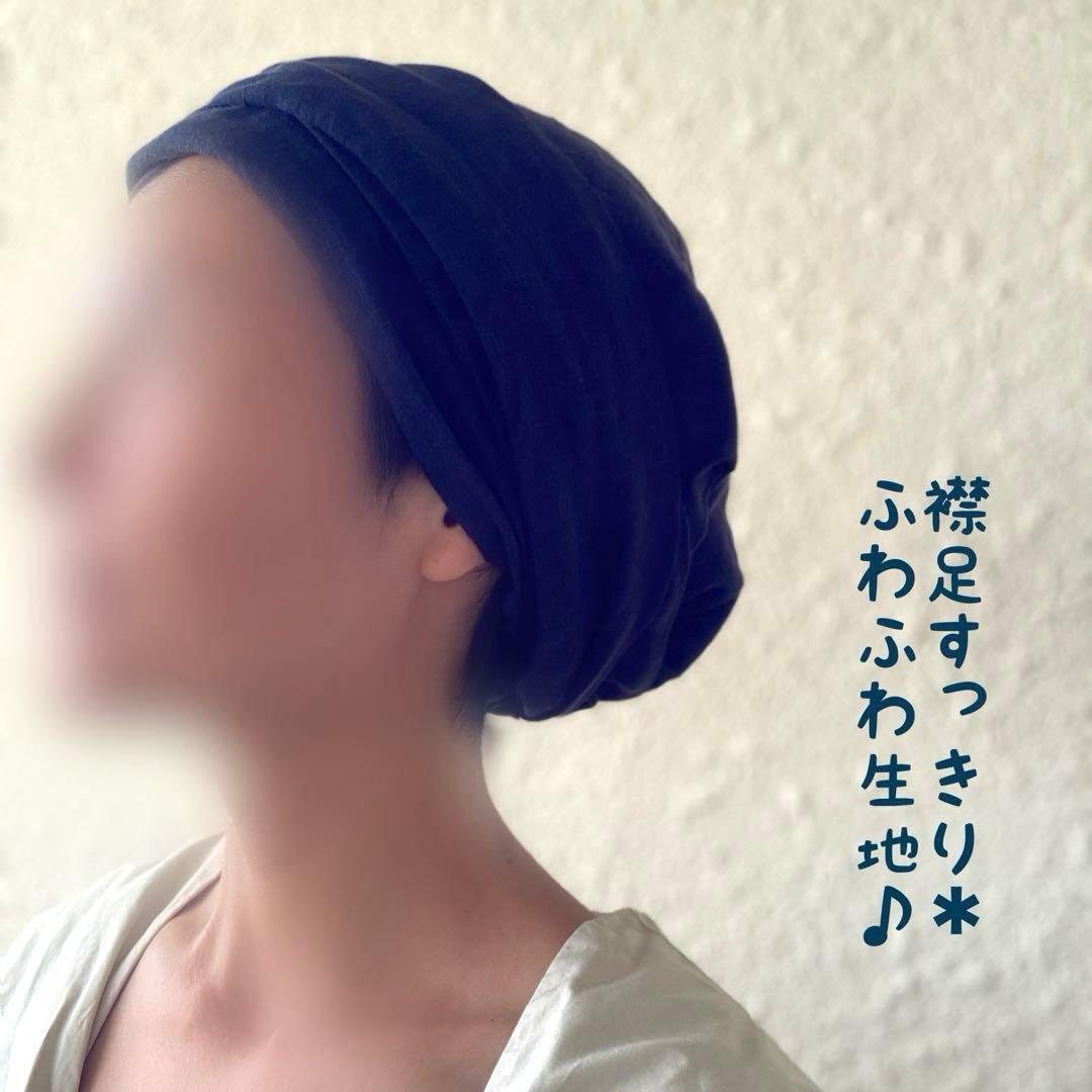 リネンガーゼ アレンジロングリボン ターバン ヘアバンド ヘアターバン