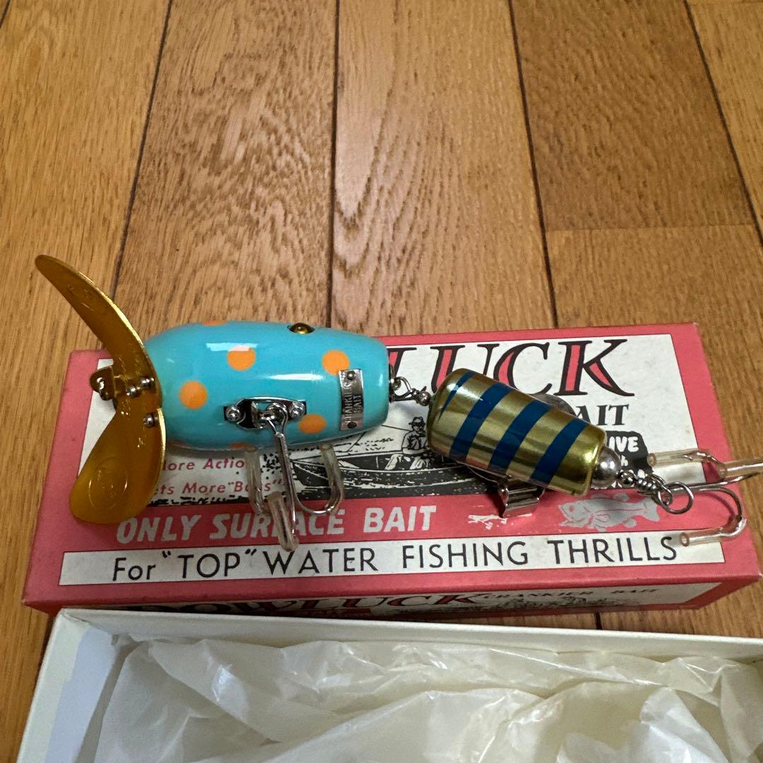 DOWLUCK クランキーベイト 青色・オレンジ水玉