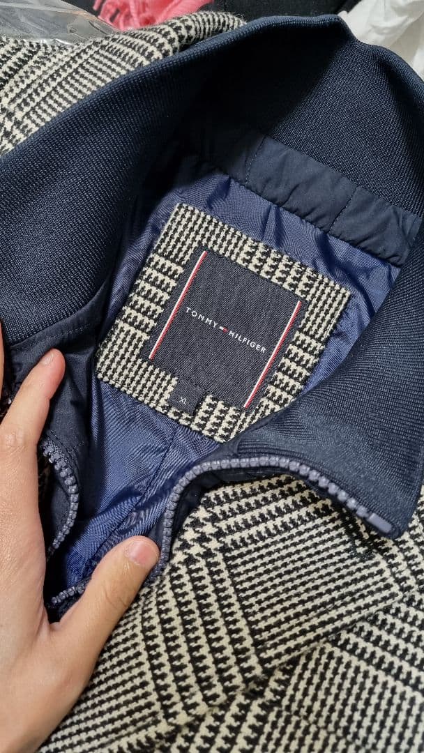 トミーヒルフィガー チェック柄 ロングコート