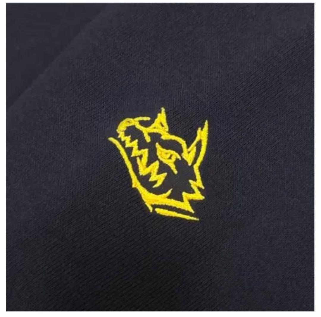 マンウィズ 刺繍パーカー ネイビー×イエロー - メルカリ