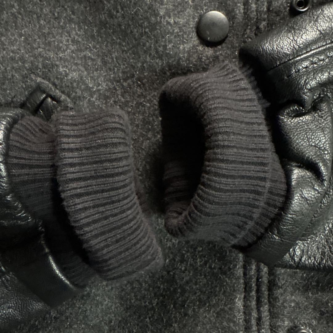 【美品】DIESEL ディーゼル スタジャン ロゴ刺繍 レザー 異素材