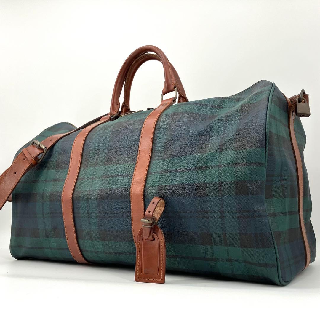 ポロラルフローレン 2way ボストンバッグ ショルダー 旅行鞄 チェック柄