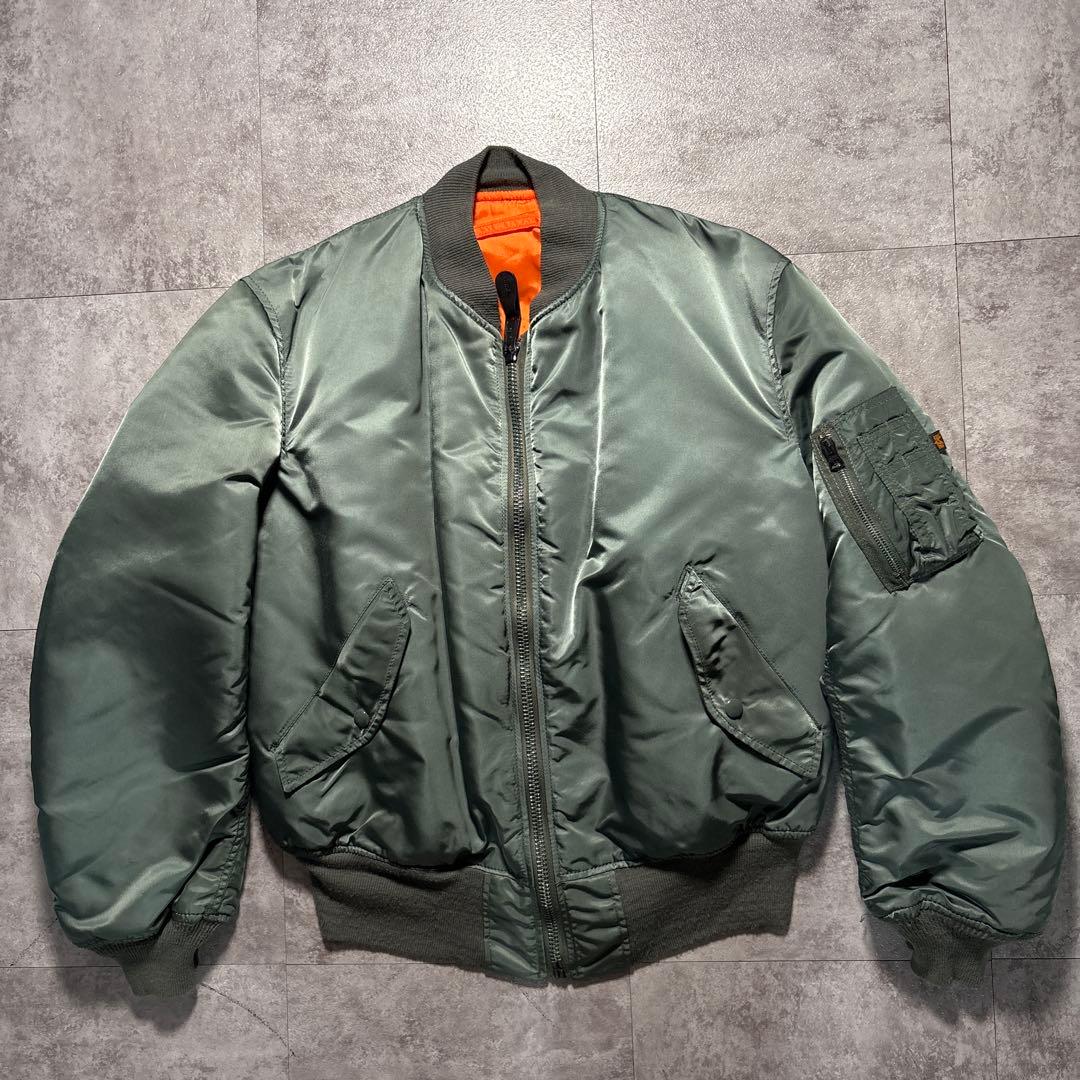 90s 濃緑　alpha USA製　reversible ma-1 jacket