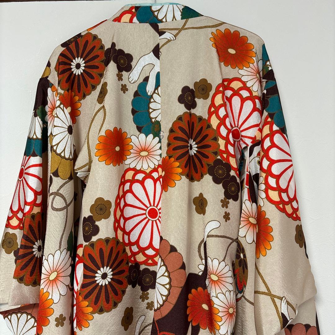 キャサリンコテージ　袴　砂色手毬猫　ちりめん　150センチ