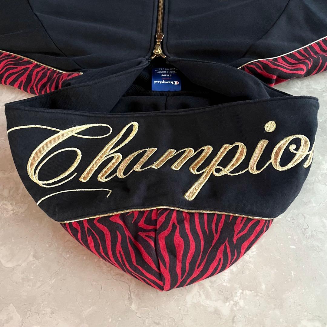 チャンピオン 魔裟斗 スウェット上下セット タイガー 柄 黒×赤×金