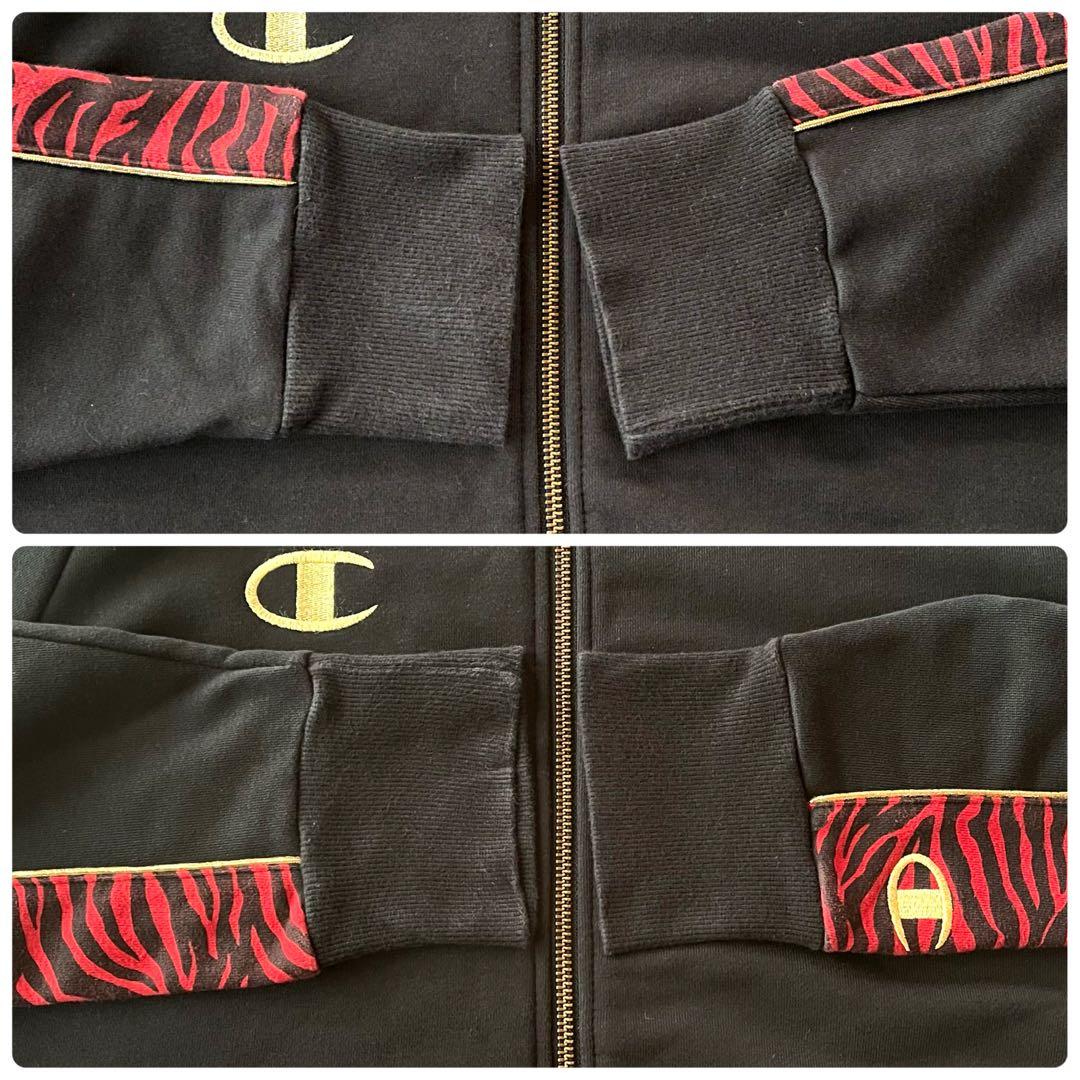 チャンピオン 魔裟斗 スウェット上下セット タイガー 柄 黒×赤×金