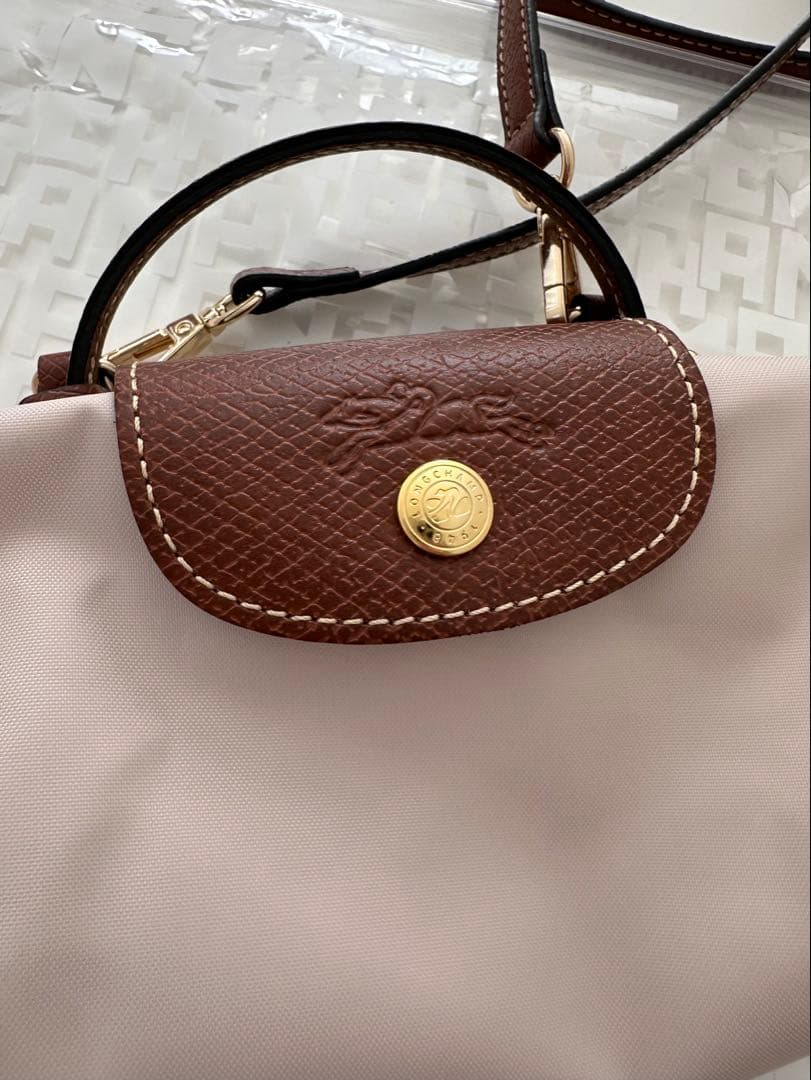 ロンシャン　ル プリアージュ　ハンドル付きポーチ　パピエ　ショルダーバッグ