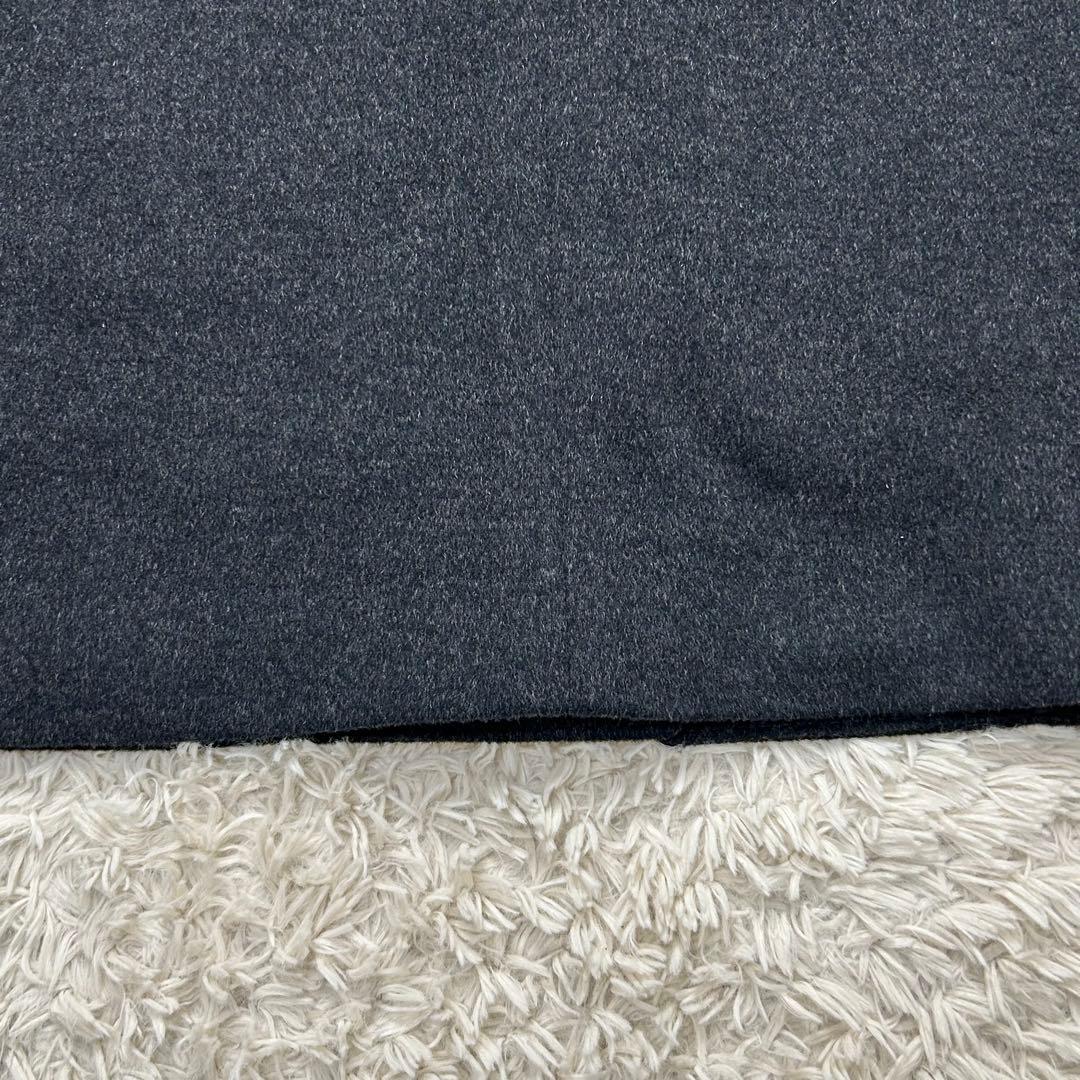 【美品】カシミヤ100% ステンカラーコート ダークグレー 大きいサイズ A7