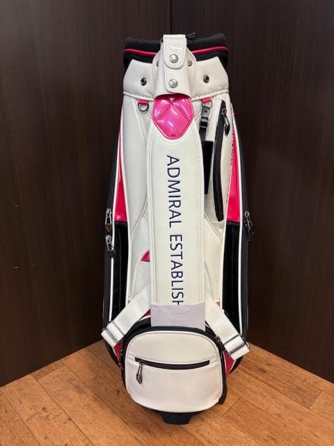 新品 ADMRIAL アドミラル キャディバッグ ホワイト/ピンク 9インチ