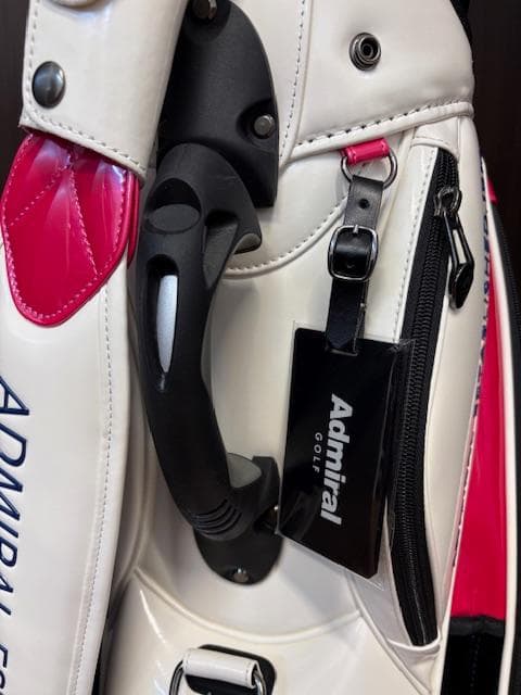 新品 ADMRIAL アドミラル キャディバッグ ホワイト/ピンク 9インチ