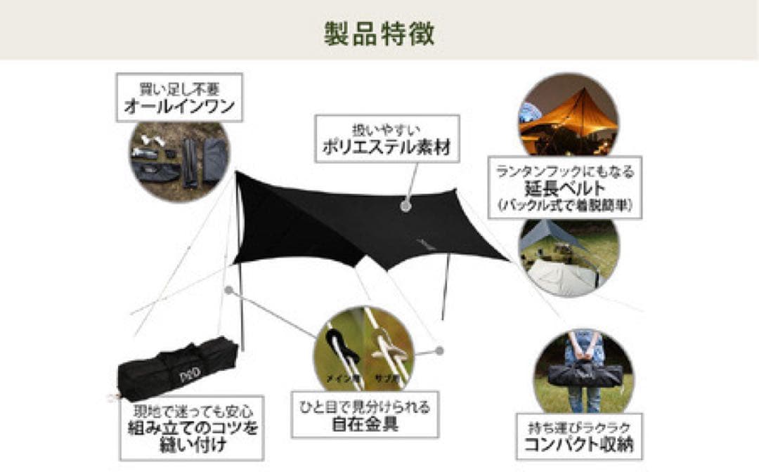 【DOD】いつかのタープ（TT5-631-BK） -オープンタープ　新品未使用