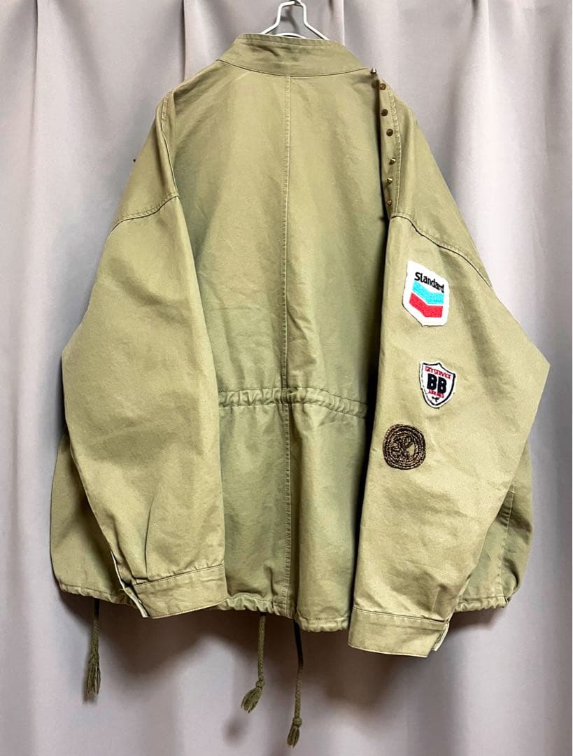 リメイクミリタリージャケット めちゃくちゃ大きいサイズ 個性的フェアリーグランジ