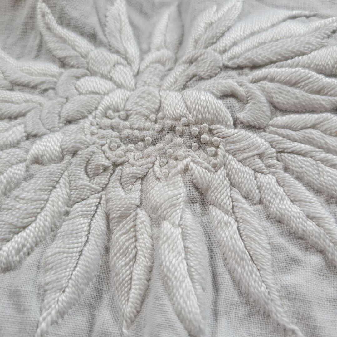 フランス　アンティーク　カットワーク　ホワイト刺繍