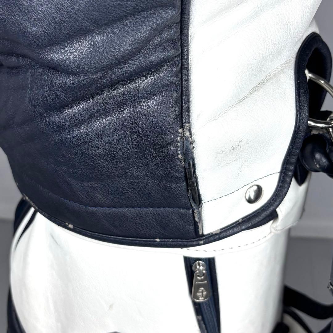 フィドラ　FIDRA キャディバッグ　ゴルフ　ホワイト　ネイビー