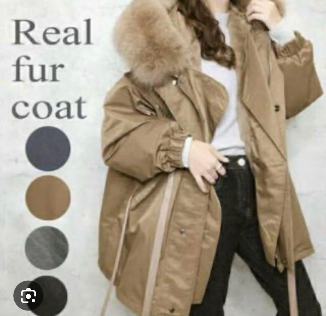 ポリーヌブロー　ラクーンファー モッズコート