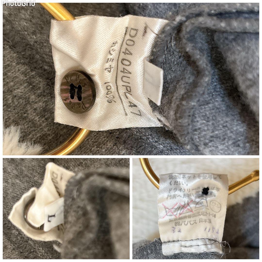 希少☆Papas カシミア100% ポロ襟 ニット セーター シェルボタン