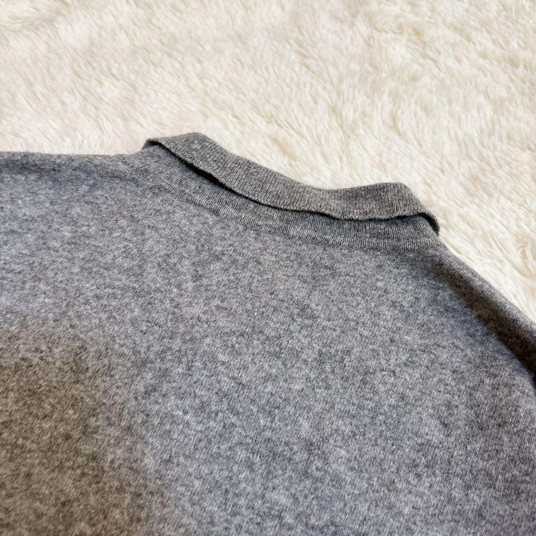 希少☆Papas カシミア100% ポロ襟 ニット セーター シェルボタン