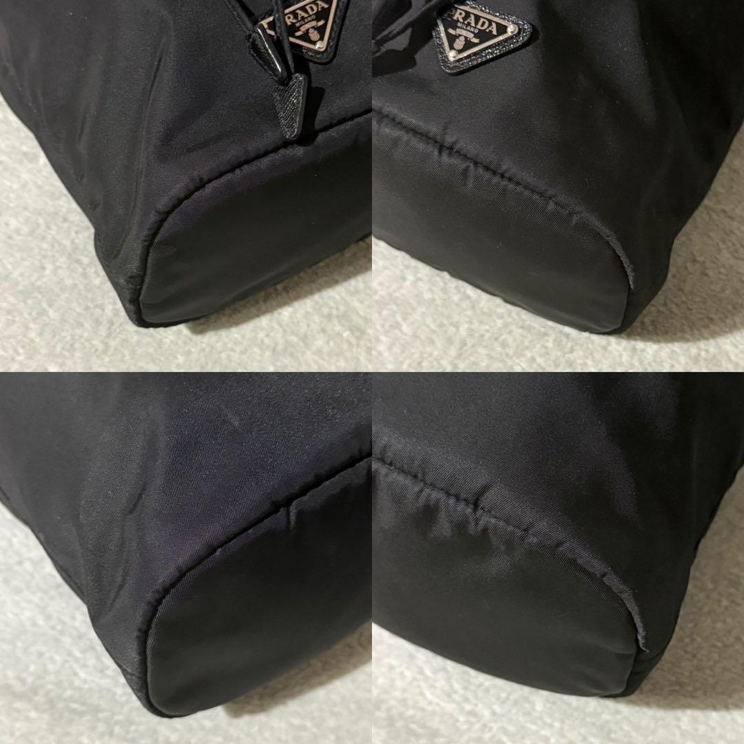 PRADA Re-Nylon 巾着バッグ 三角ロゴ サフィアーノ 黒 現行