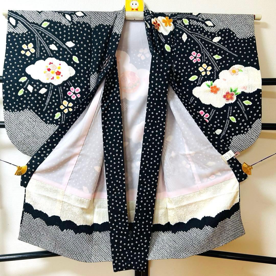 No.118 七五三　3歳 正絹着物フルセット　　総絞り