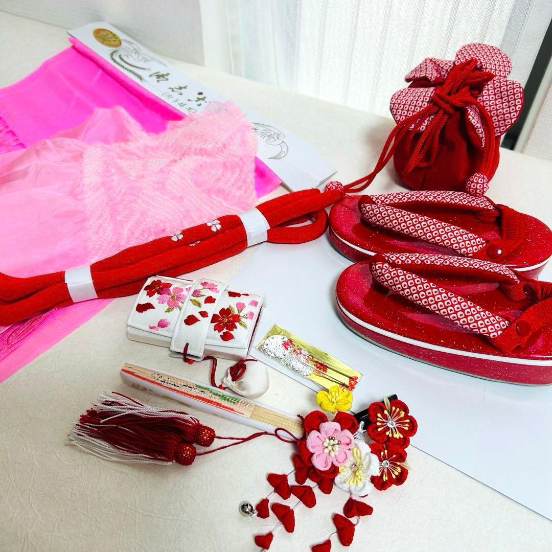 No.118 七五三　3歳 正絹着物フルセット　　総絞り