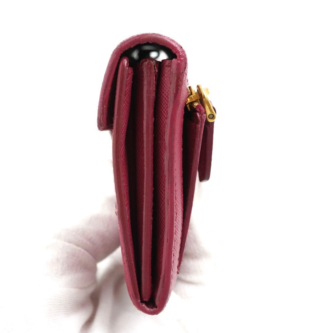 ✨未使用に近い✨　PRADA 長財布　サフィアーノレザー　バイカラー　定期入れ