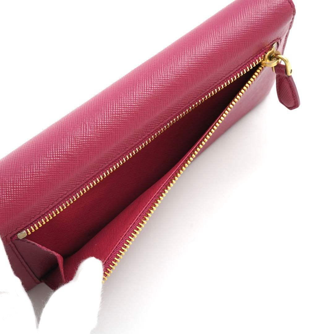 ✨未使用に近い✨　PRADA 長財布　サフィアーノレザー　バイカラー　定期入れ