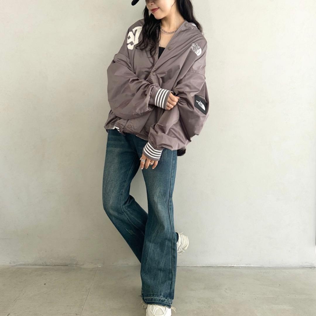 XL＊ベージュ　ブラウン＊スタジャン　ジャケット　MA-1＊ノースフェイス＊韓国