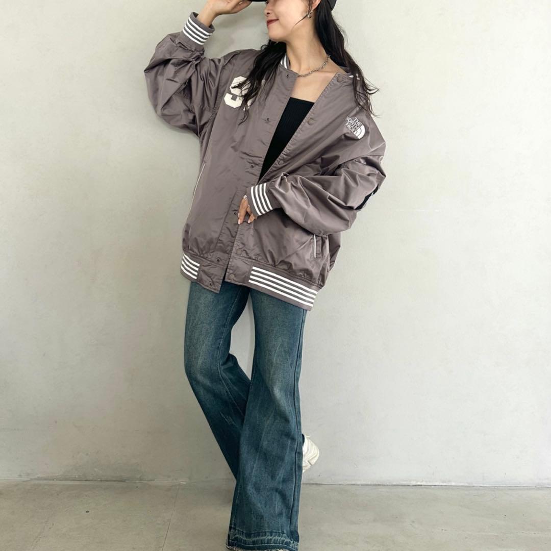 XL＊ベージュ　ブラウン＊スタジャン　ジャケット　MA-1＊ノースフェイス＊韓国