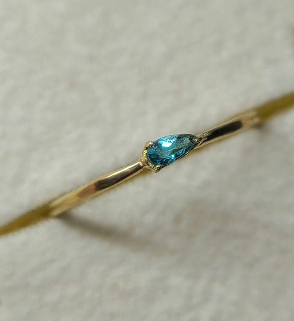 美しい沸き上がるブルーネオン★ブラジルバターリャパライバトルマリン18Kリング★