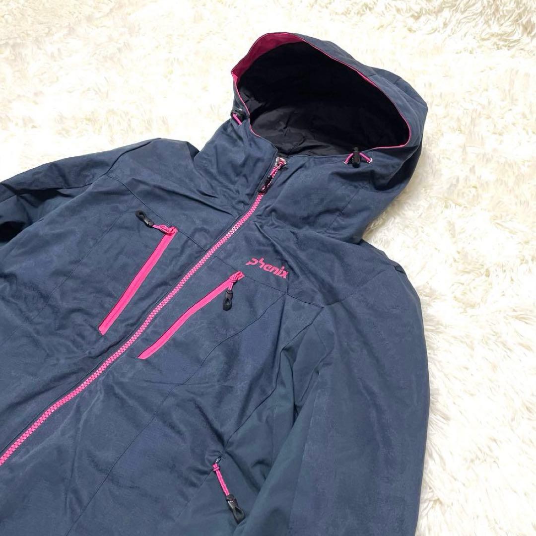 PHENIXレディースL スキーウェア上下 エンボス柄 帯電防止 発熱 蓄熱素材