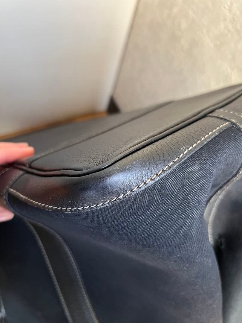 HERMES エルメス ガーデンパーティ PM ブラック トワル トートバッグ