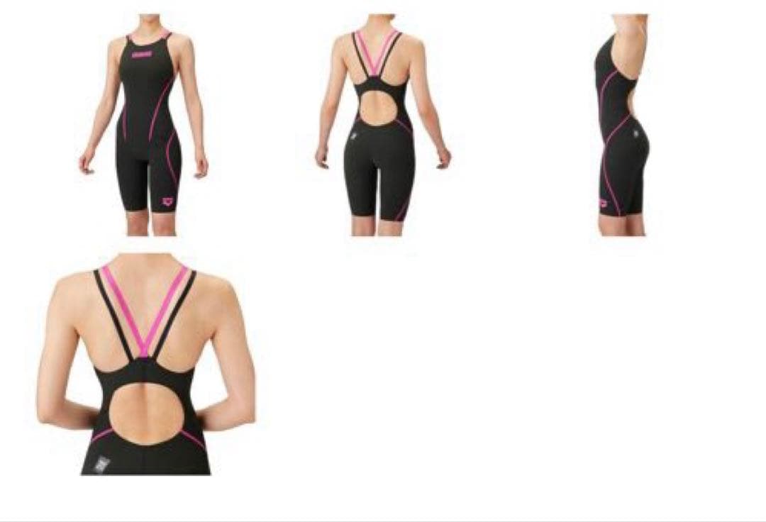 アリーナ　競泳用水着 黒/ピンク