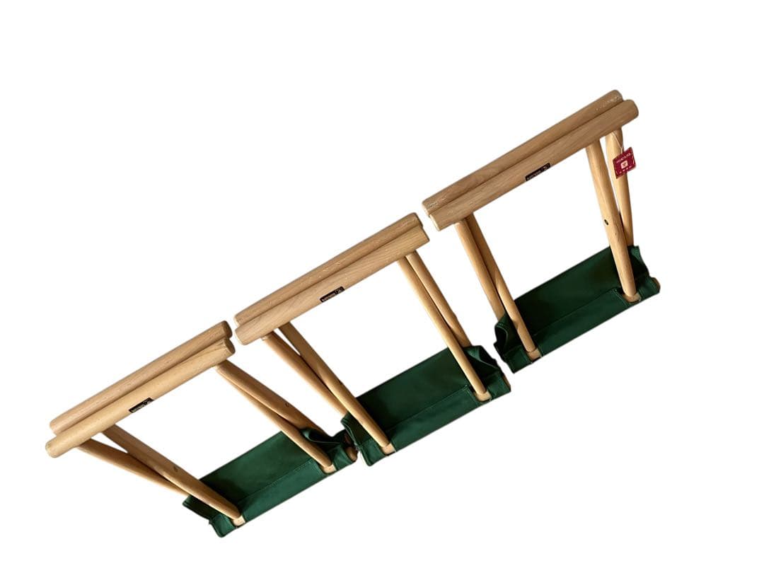 光製作所　折りたたみアウトドアチェア 3脚セット 座面緑キャンバス