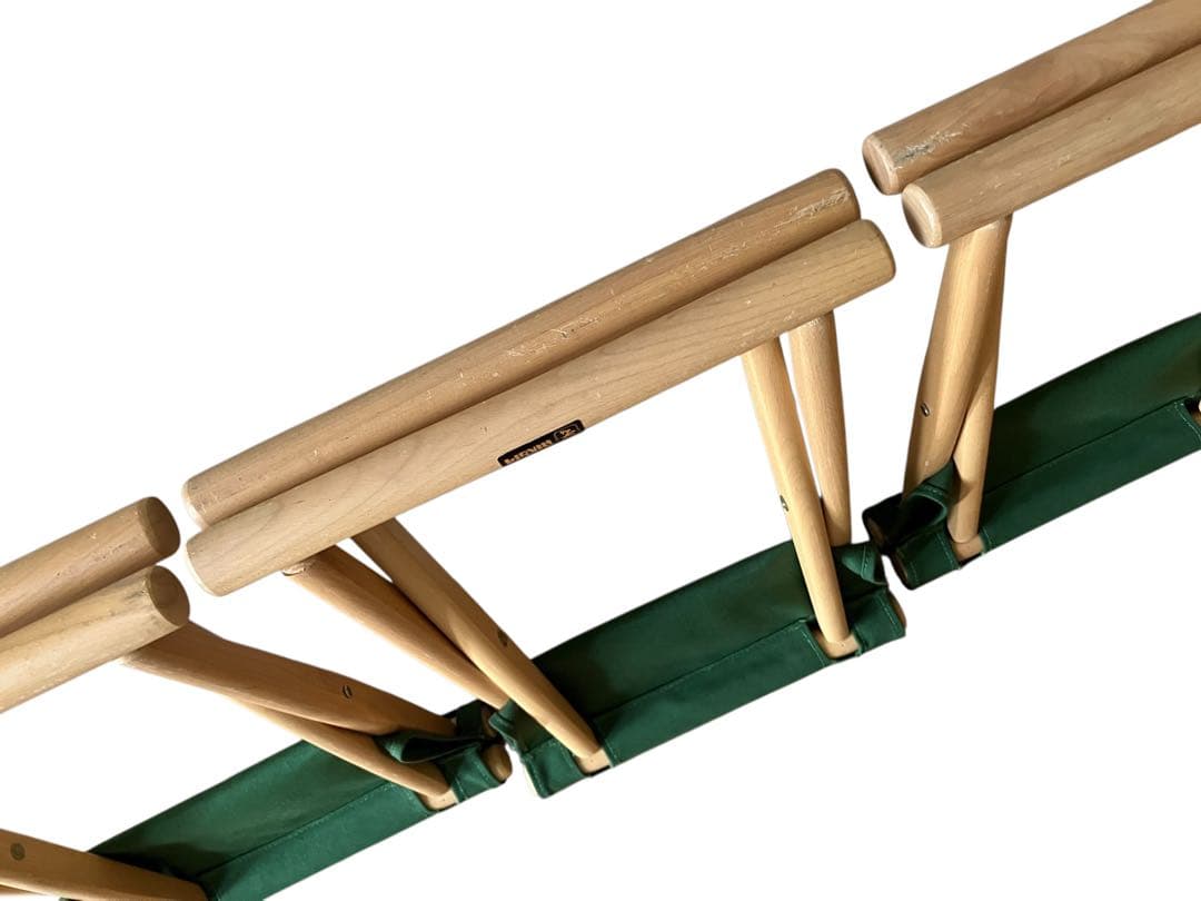 光製作所　折りたたみアウトドアチェア 3脚セット 座面緑キャンバス