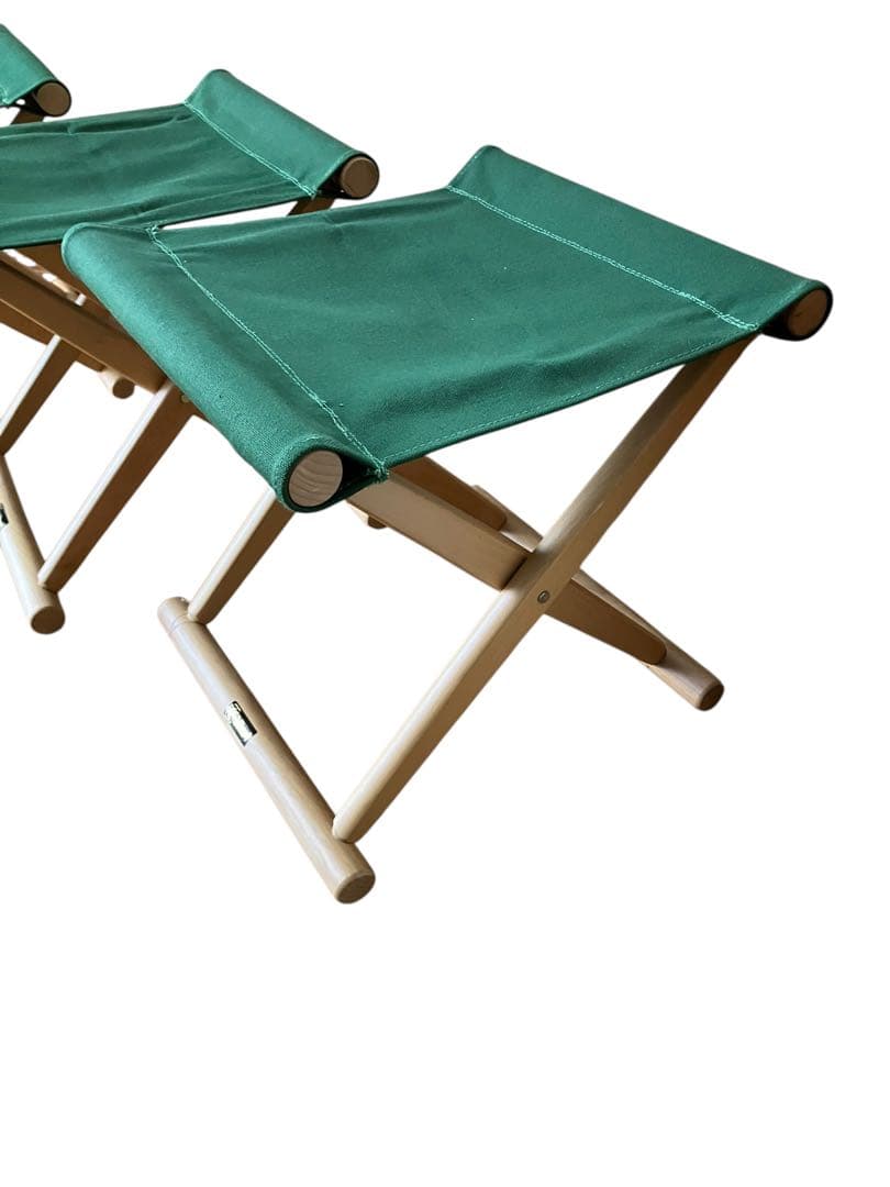 光製作所　折りたたみアウトドアチェア 3脚セット 座面緑キャンバス