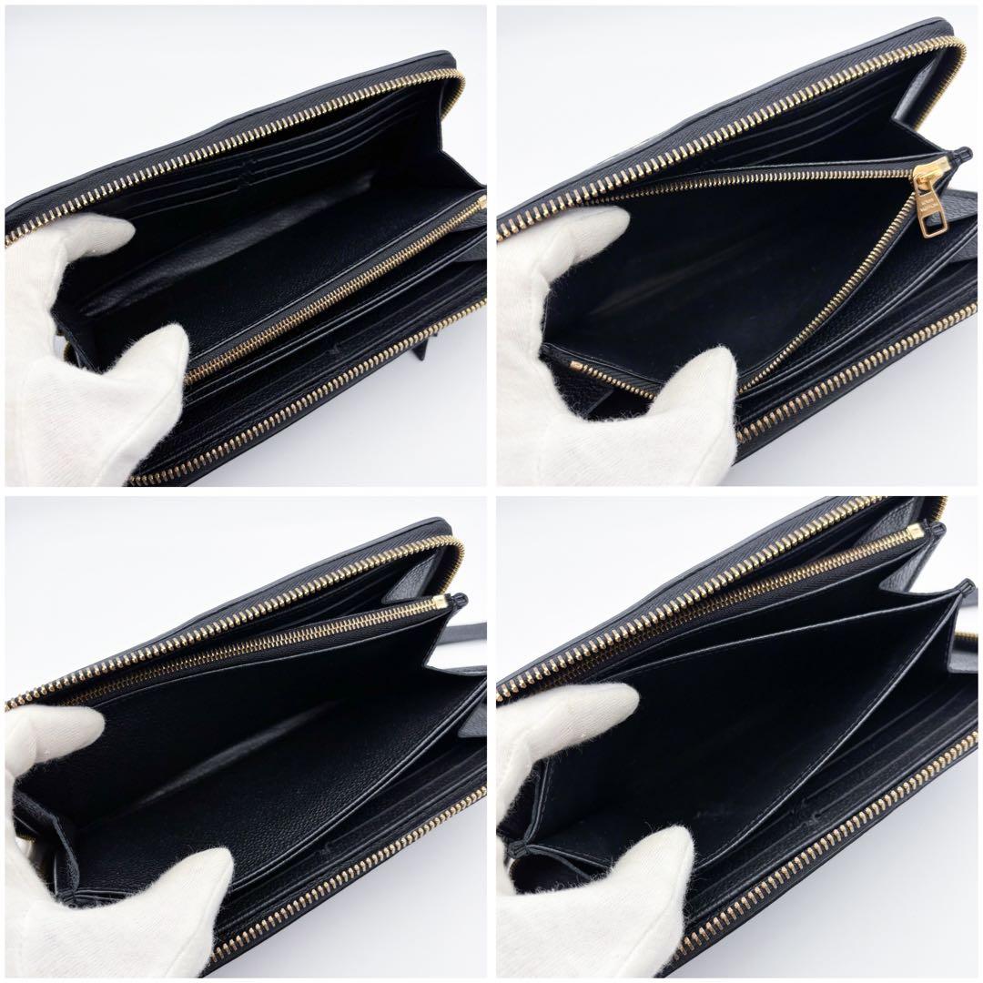 【超美品】ルイヴィトン モノグラム アンプラント ジッピーウォレット ステッチ