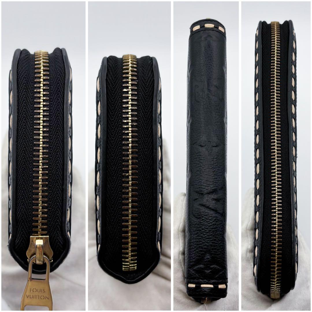 【超美品】ルイヴィトン モノグラム アンプラント ジッピーウォレット ステッチ