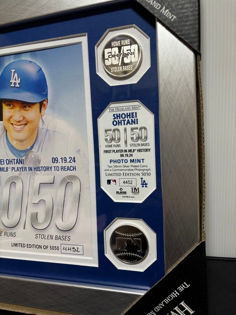 大谷翔平　50-50 記録達成 ダブルフォトミント シリアル番号付き